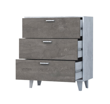 Комод с 3мя ящиками на ножках К-3 ЭГО, бетон/камень 