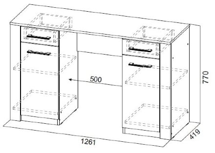 Стол туалетный Гамма 20 (серия 4) 