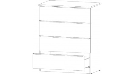 Комод Элегант 4 ящика, Графит 